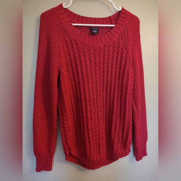 Calvin Klein Jeans Red Chunky Cable Knit Sweater - Picture 4 of 12